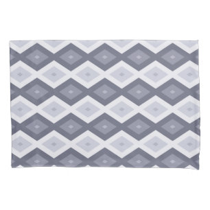 Funda De Cojín Sombras de patrón de diamante gris azul