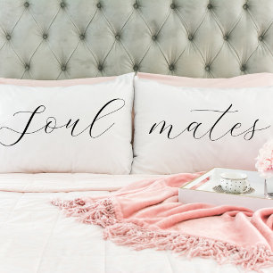 Funda De Cojín Soulmates Elegant Romantic Script