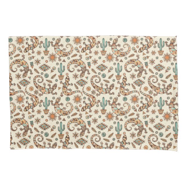 Funda De Cojín Southwestern Lizards (Anverso)