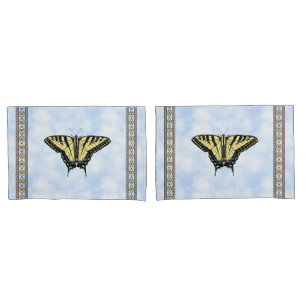 Funda De Cojín Souwest Yellow Swallowtail Butfly Blue Sky