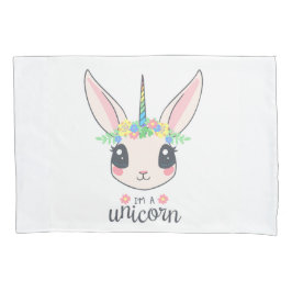 Funda De Cojín Soy un conejo unicornio (arte lindo para Chicas)