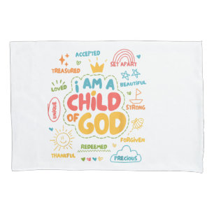 Funda De Cojín Soy un Niño de Dios Cristiano Retro Jesús Fe De