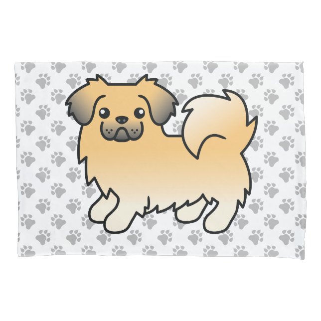 Funda De Cojín Spaniel Tibetano Sable Cervatillo Perro De Dibujos (Anverso)