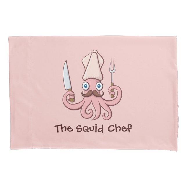 Funda De Cojín Squid Chef Personalizado (Anverso)