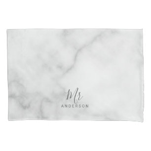 Funda De Cojín Sr. y Sra.  Elegante Boda de escritura moderna de 