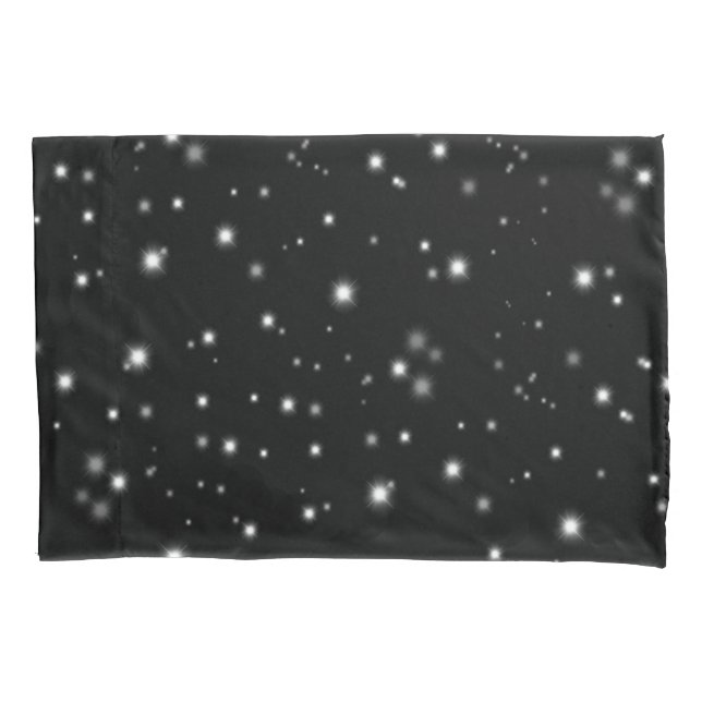 Funda De Cojín Starlight Sparkles Black and White Stars (Anverso)