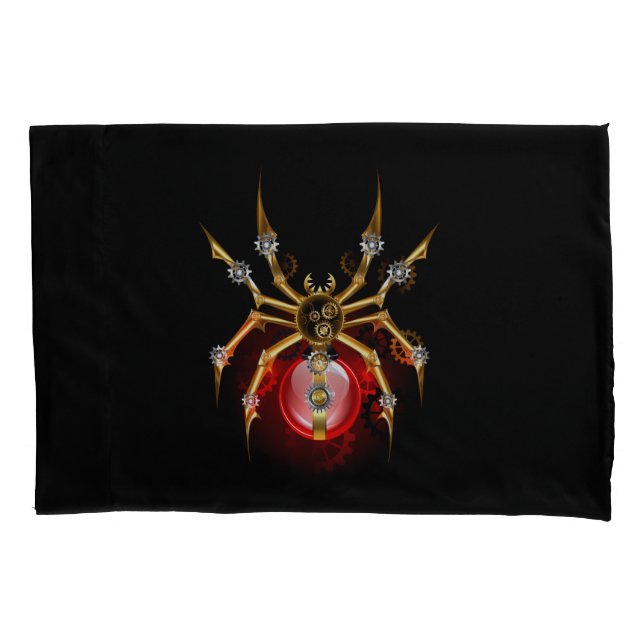 Funda De Cojín Steampunk spider on black (Anverso)