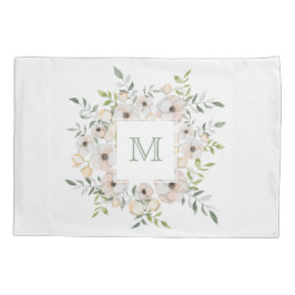 Funda De Cojín Su Monograma en las fundiciones de las flores