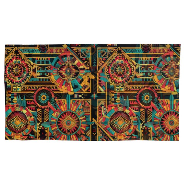 Funda De Cojín Suave cián "Sueño azteca" King Size Pillowcase (Anverso)