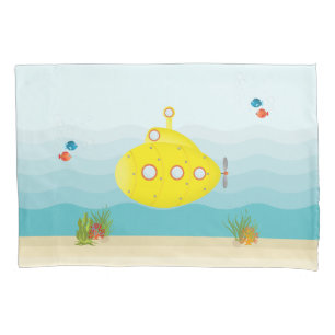 Funda De Cojín Submarino Amarillo Mar Profundo
