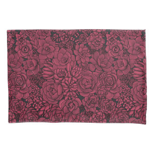 Funda De Cojín Suculentos en Viva Magenta- Color del año 2023