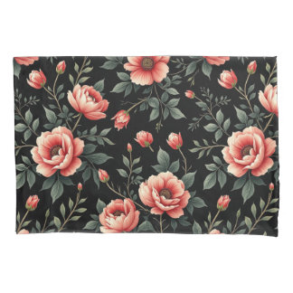 Funda De Cojín Sueño floral negro