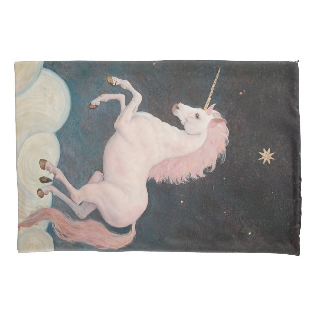 Funda De Cojín Sueño rosa unicornio (Anverso-izquierdo)