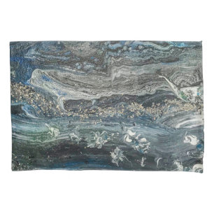 Funda De Cojín Sueños de la pintura abstracta del Océano 20, gris