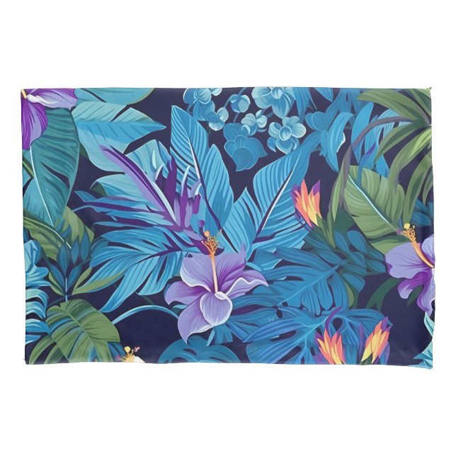 Funda De Cojín 'Sueños florales' - Diseño floral tropical (Anverso-izquierdo)