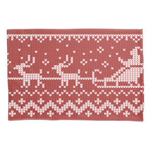 Funda De Cojín Suéter fea Santa Claus trineo y renos