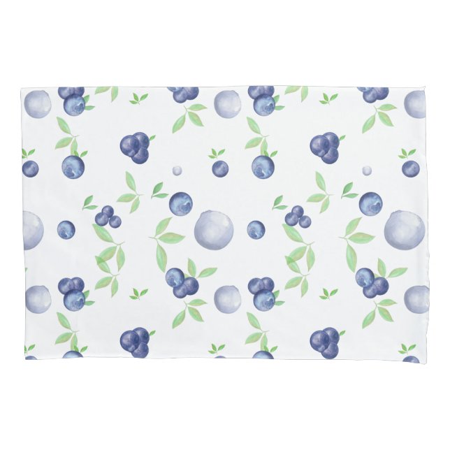 Funda De Cojín Summery Fresh Watercolor Blueberry  (Anverso)