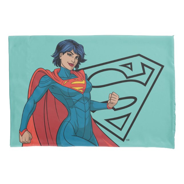 Funda De Cojín Supergirl abusando de un traje azul (Anverso)
