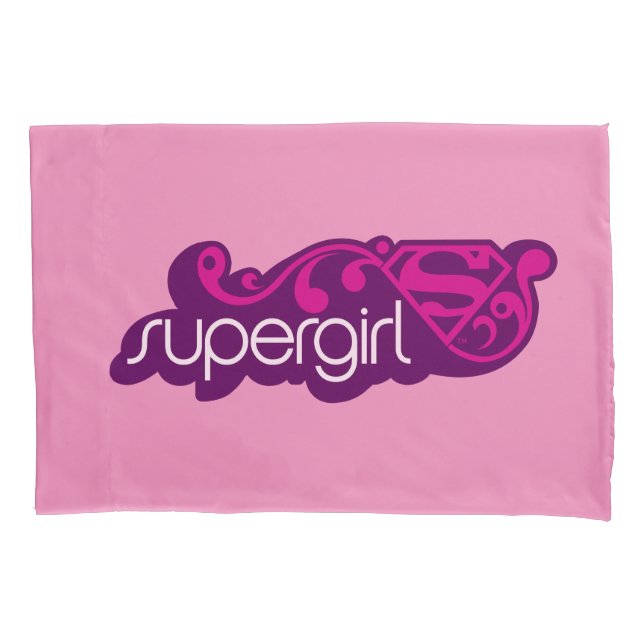 Funda De Cojín Supergirl Groovy Name y S-Shield (Anverso)