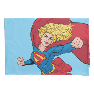 Funda De Cojín Supergirl Volando hacia arriba Ilustracion