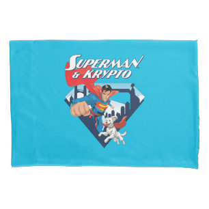 Funda De Cojín Superman y Krypto Soar