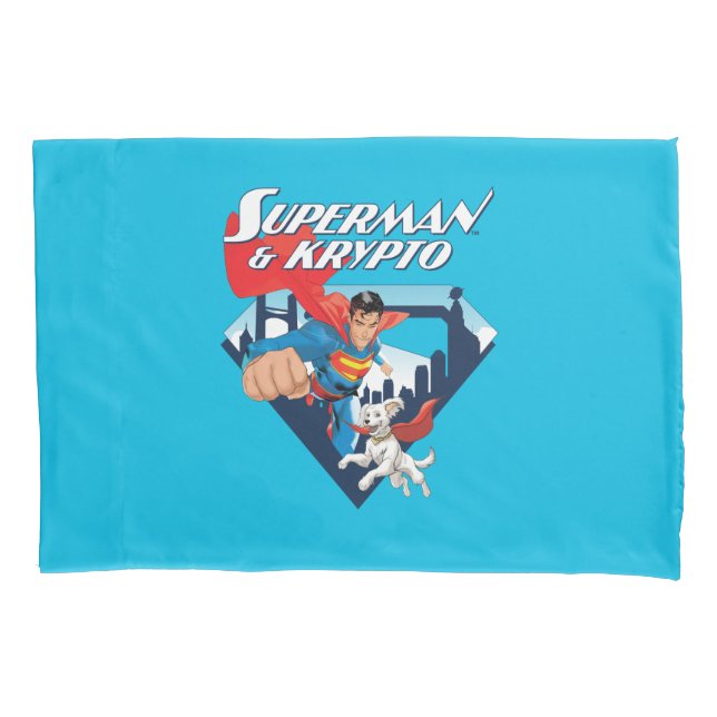 Funda De Cojín Superman y Krypto Soar (Anverso)