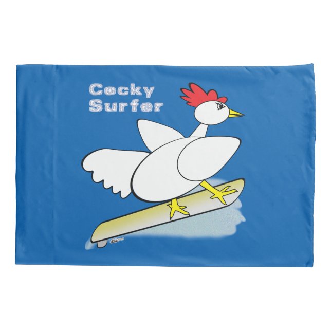 Funda De Cojín Surfista de Cocky (Reverso)