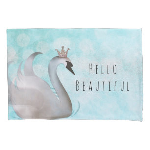 Funda De Cojín Swan Princess Faux Gold Purpurina Moda hadas