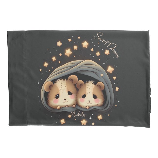 Funda De Cojín Sweet Dreams Cute Design Hamster Nombre Personaliz (Anverso)