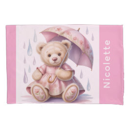 Funda De Cojín Sweet Teddy Bear Girl Baby Shower Gift