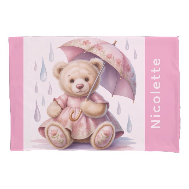 Funda De Cojín Sweet Teddy Bear Girl Baby Shower Gift (Anverso)