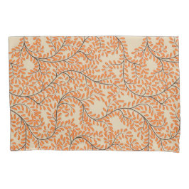 Funda De Cojín Swirling Orange Leaves on Beige Background