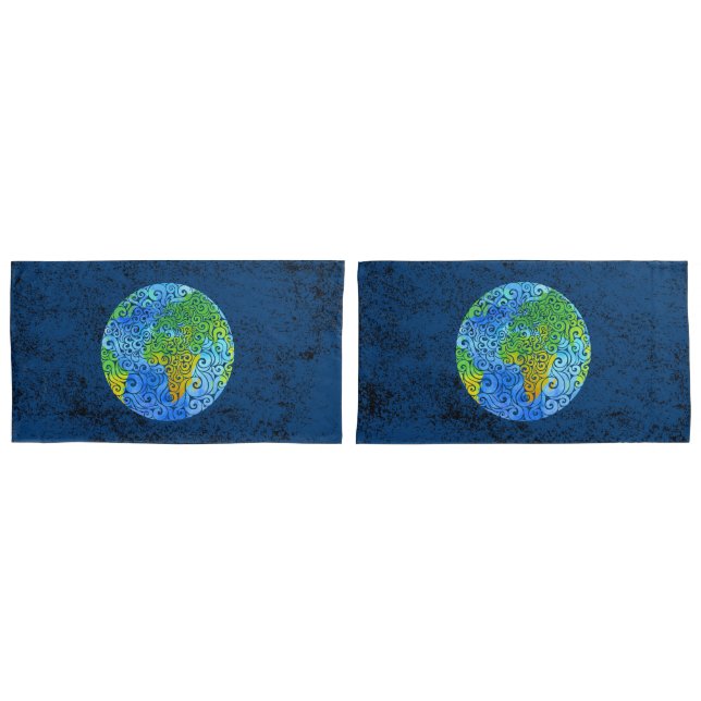 Funda De Cojín Swirly Earth (Anverso - Set)