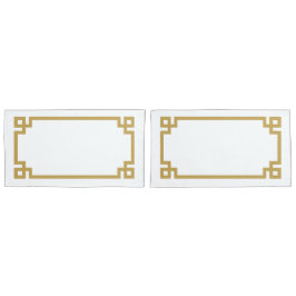 Funda De Cojín Tamaño del King de la llave griega amarilla mostaz