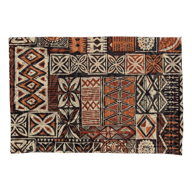 Funda De Cojín Tapa hawaiano: Patchwork tribal (Anverso)