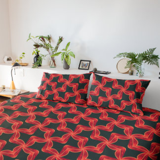 Funda De Cojín Tapa vibrante de Duvet de patrón de Swirl Rojo