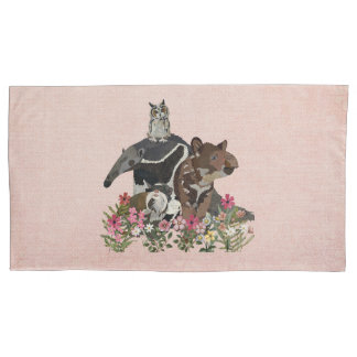 FUNDA DE COJÍN TAPIR, TAMANDUA, TAMARIN & BÚHO