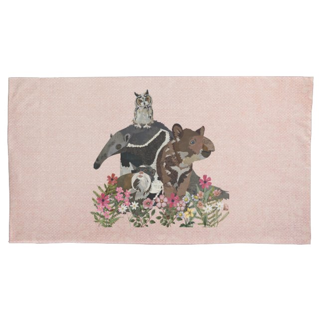 FUNDA DE COJÍN TAPIR, TAMANDUA, TAMARIN & BÚHO (Anverso)