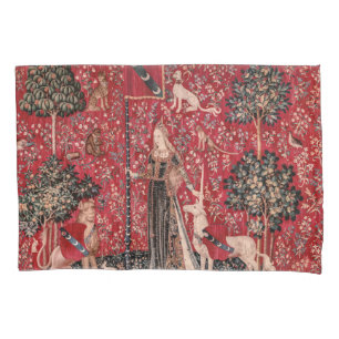 Funda De Cojín Tapiz medieval de Lady y Unicorn