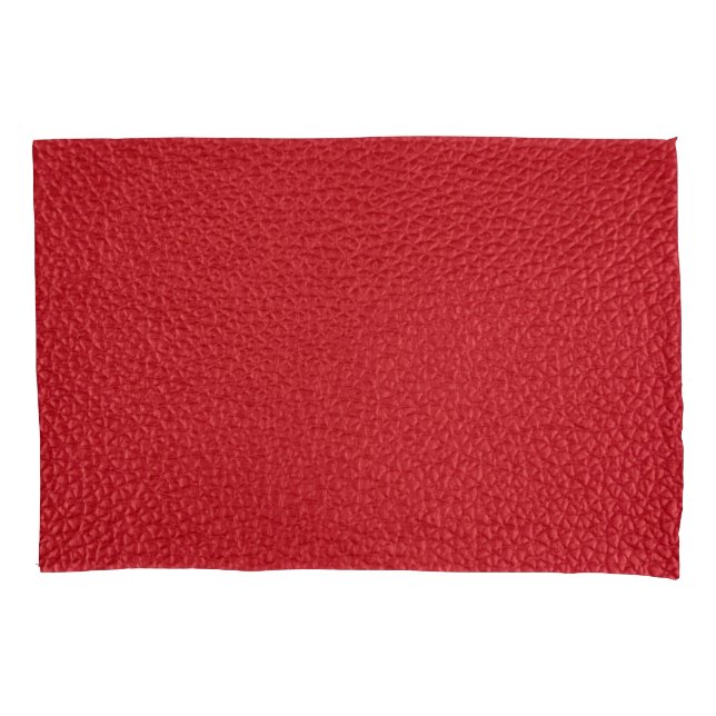 Funda De Cojín Tapón de cuero artificial rojo oscuro. (Anverso)