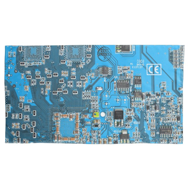 Funda De Cojín Tarjeta de circuito azul PCB del conjunto del circ (Anverso-izquierdo)
