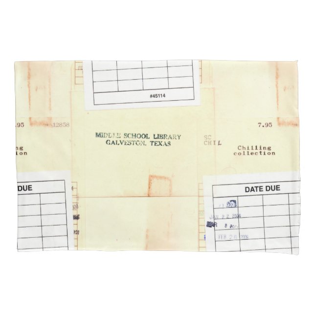 Funda De Cojín Tarjeta de vencimiento de libro de biblioteca retr (Anverso)