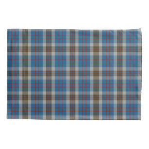 Funda De Cojín Tartán escocés del gris azul de Thompson del cla