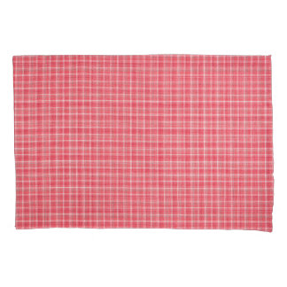 Funda De Cojín Tartán retro de plante rojo: patrón sin costura.