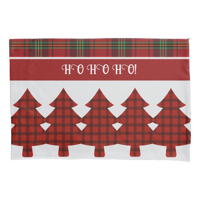 Funda De Cojín Tartán rojo negro verde acogedor (Anverso)