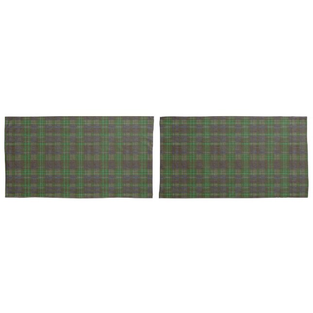 Funda De Cojín Tartan Verde Bosque Cabaña (Anverso - Set)