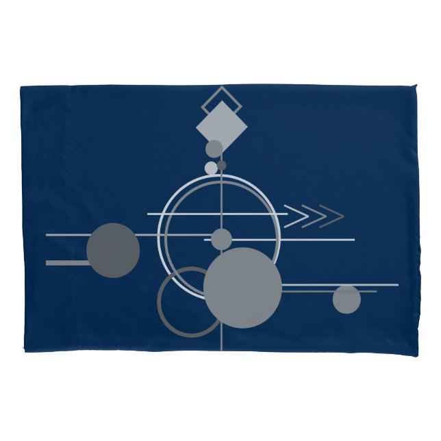 Funda De Cojín Tattoos Line Art | Abstract Navy Blue Dark Gray (Anverso)