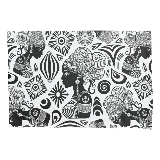 Funda De Cojín Tatuaje tribal de retrato Chica africano (Anverso)
