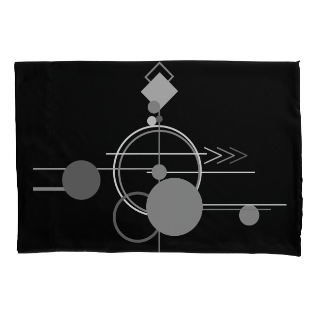 Funda De Cojín Tatuajes Art Deco Moderno | Minimalismo monocromo (Anverso)