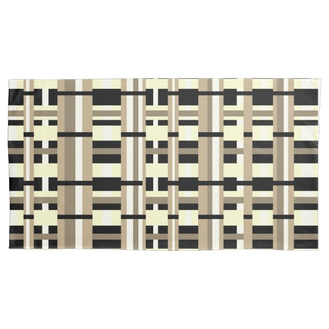 Funda De Cojín Taupe, Tan, Negro, Blanco Moderno (Anverso)